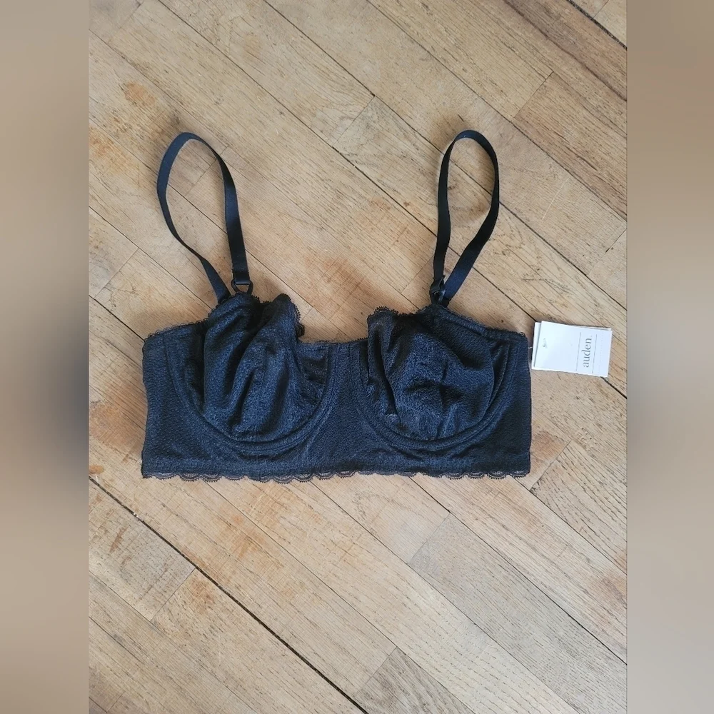 Auden Unlined‎ Scalloped Lace Bra - Black - 34C